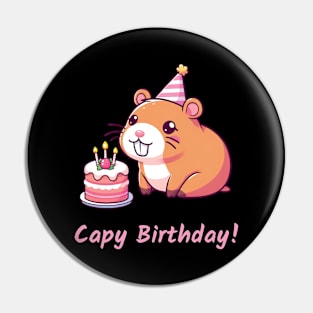 Capy Birthday Capybara Kawaii Pin