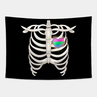 Ribcage With Polysexual Heart Tapestry