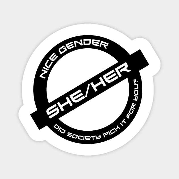 Gender Stamp - Nice Gender - She/Her Magnet by talenlee