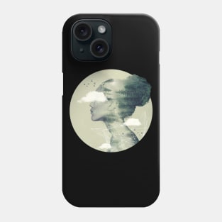 Landscape and Profile - double exposure Phone Case