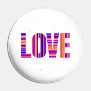 The word love with stars Pin