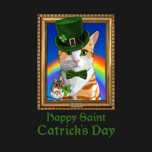 Happy St Patrick's Day Leprechaun Cat and Mouse T-Shirt