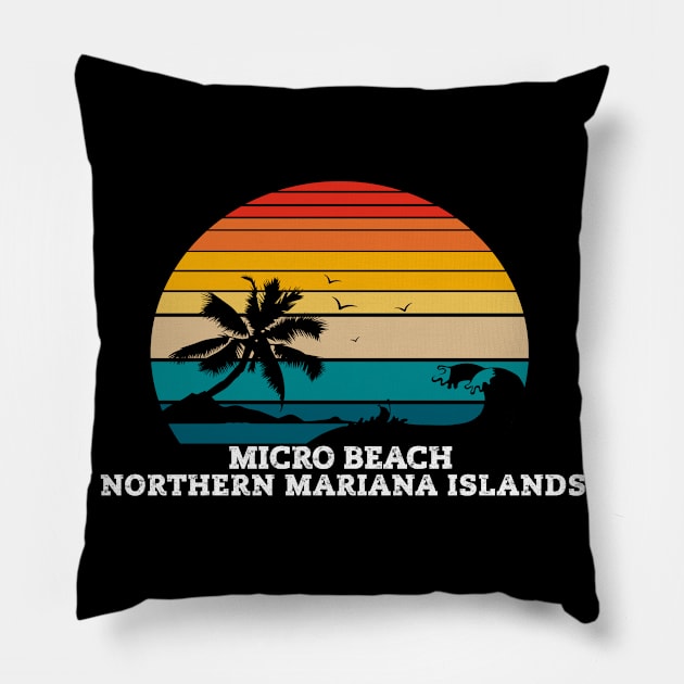 Micro Beach Northern Mariana Islands Beaches Pillow by Kerlem