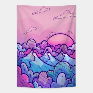 Pink clouds peaks Tapestry