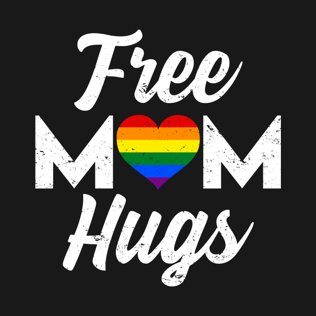 Free Mom Hugs - LGBT Rainbow Pride Heart by jpmariano