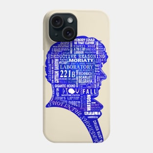 Sherlock blue typography - by erndub Phone Case