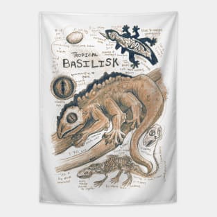 Tropical Basilisk Anatomy Study Tapestry