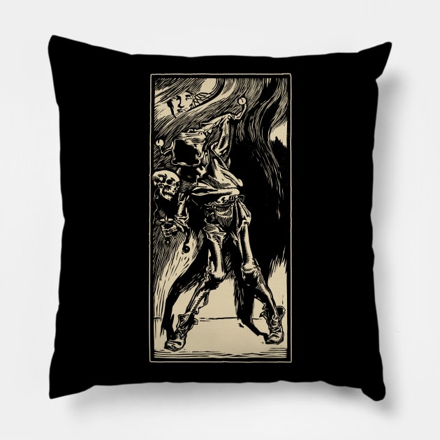 Death as a Jester, for dark clothing Pillow by UndiscoveredWonders