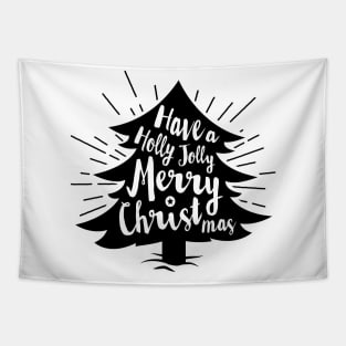 Vintage christmas tree silhouettes with messages Tapestry