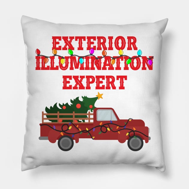 Exterior Illumination Expert Christmas Light Decorator Pillow by Jas-Kei Designs