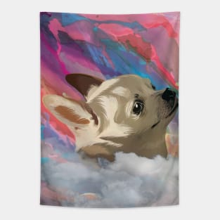 watercolor chihuahua artwork Tapestry