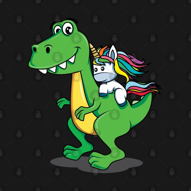 Cute Dinosaur and Unicorn/Pony with Rainbow Colors by Normo Apparel