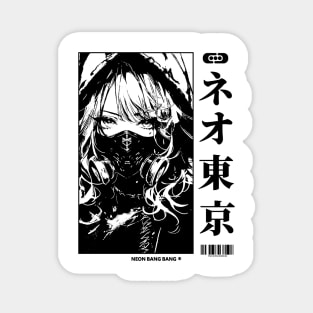 Japanese Cyberpunk Anime Girl Techwear 02 Magnet