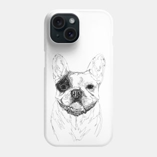 Bulldog draw with scribble art style Phone Case