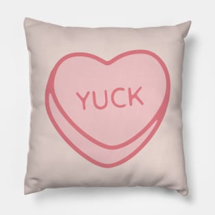 Pink Candy Conversation Heart Yuck Pillow