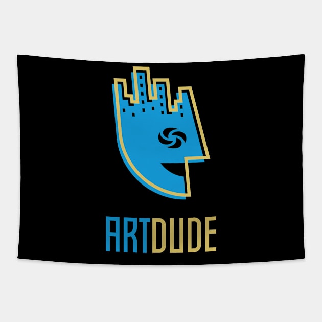 YourArtDude Logo In Blue And Gold Tapestry by yourartdude