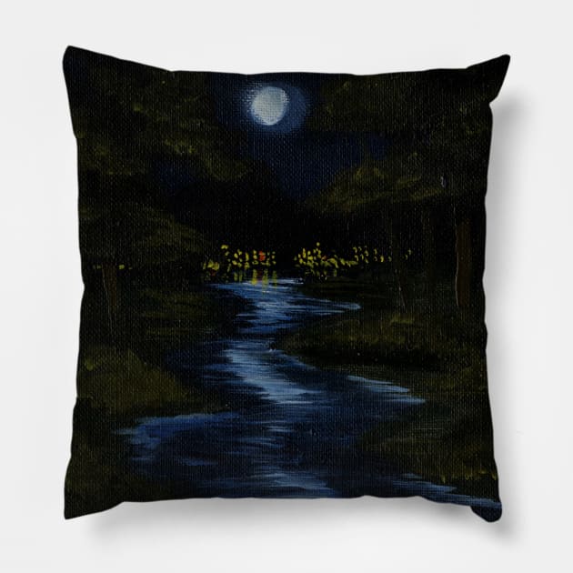 Midnight River Pillow by Orphean Designs