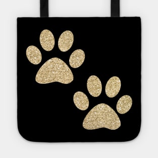 Gold Paw Prints Tote