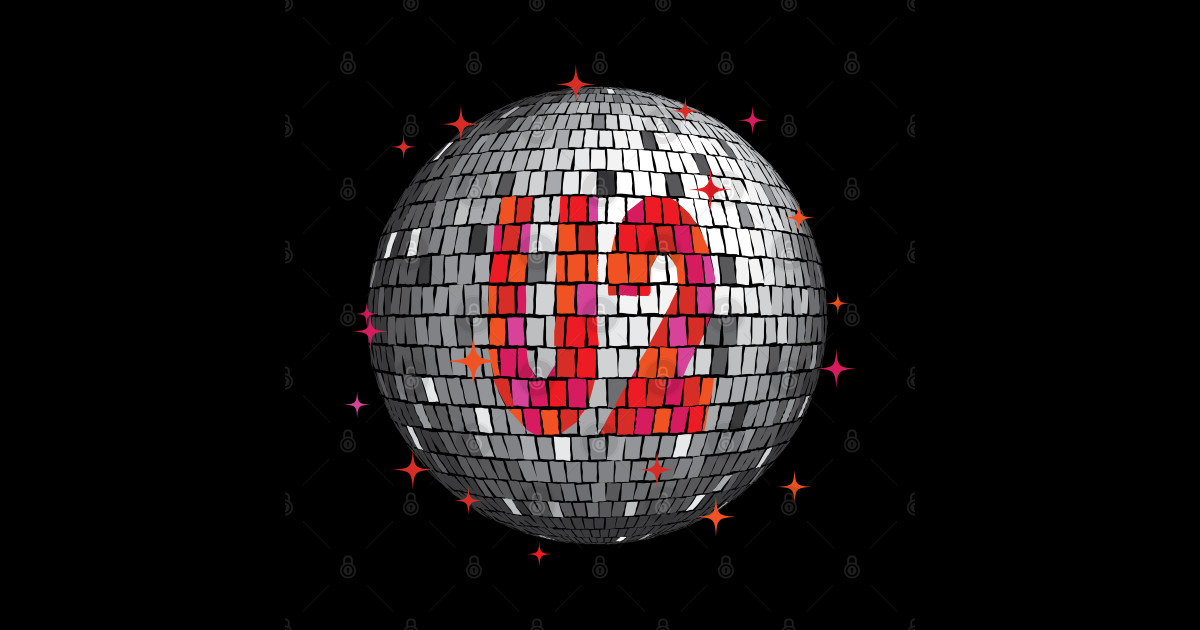 U2 Disco Ball | Red - U2 - Sticker | TeePublic