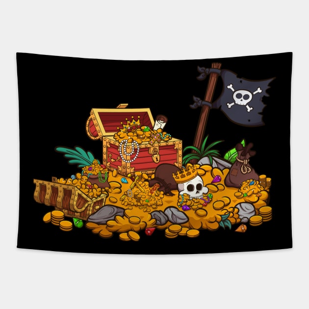 Cartoon Treasure Tapestry by TheMaskedTooner