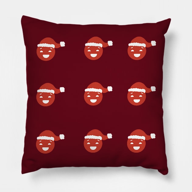 Christmas happy face Pillow by Xatutik-Art