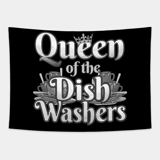 Queen Of The Dish Washers Funny Dishwasher Tapestry by stockwell315designs