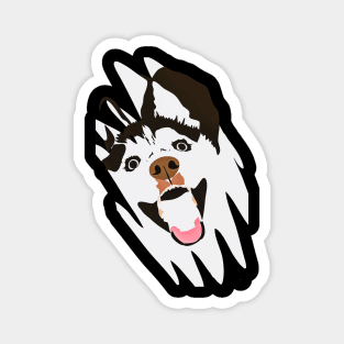 Excited Husky Dog Magnet