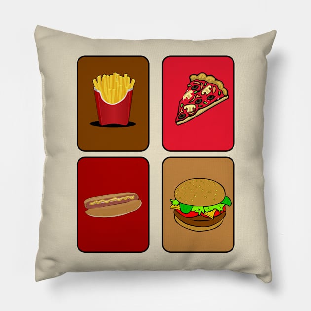 I love Fast Food Pillow by MissMorty2