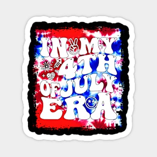 In My 4Th Of July Era American Independence Day Retro Groovy Magnet