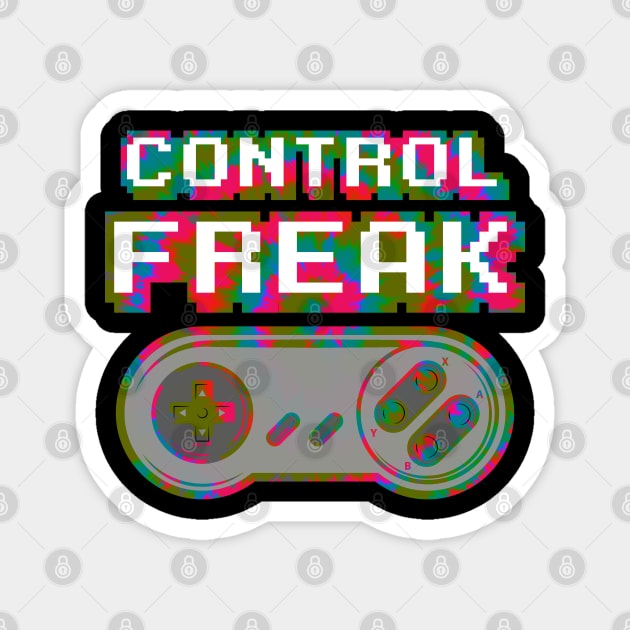 Control Freak Retro Tie Dye SNES Magnet by CultTees