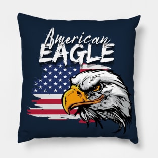 Eagle with American Flag Pillow