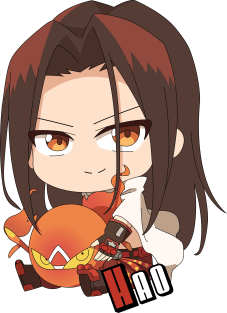 Chibi Asakura Hao With His Spirit of Fire Magnet