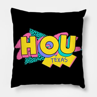 Retro 90s Houston HOU / Rad Memphis Style / 90s Vibes Pillow