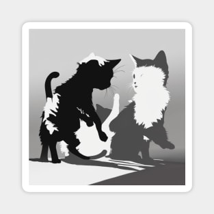 Kittens Shadow Silhouette Anime Style Collection No. 45 Magnet