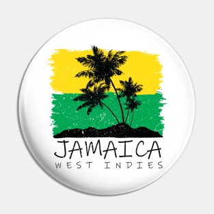 Jamaican National Colors and Palm Silhouette Pin