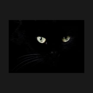 Black cat face and eyes T-Shirt