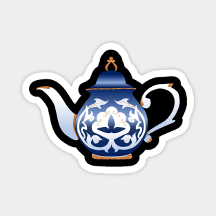 Teapot (navy and gold) Magnet