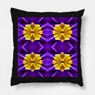 Royal Purple Violet Primrose With Gold Pattern 1 Pillow