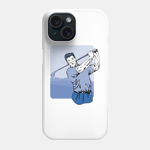 Golfer Teeing Off Retro Phone Case by retrovectors