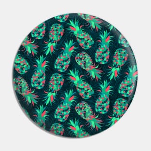 Green Mosaic Pineapples Pin