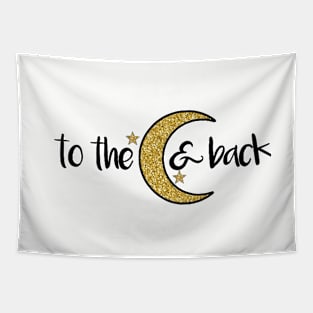 To the Moon and Back Gold Glitter Tapestry