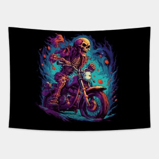 Epic Skeleton Motorcycle Tapestry