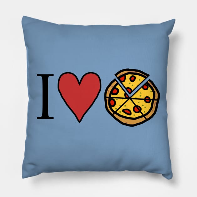 I Love Sliced Pizza on Pi Day Pillow by ellenhenryart