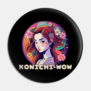 Japanese Anime Konichiwow Pin