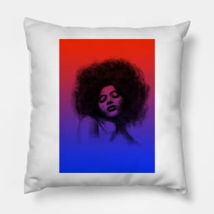 perfect afro;  Charcoal drawing, digital edited Pillow