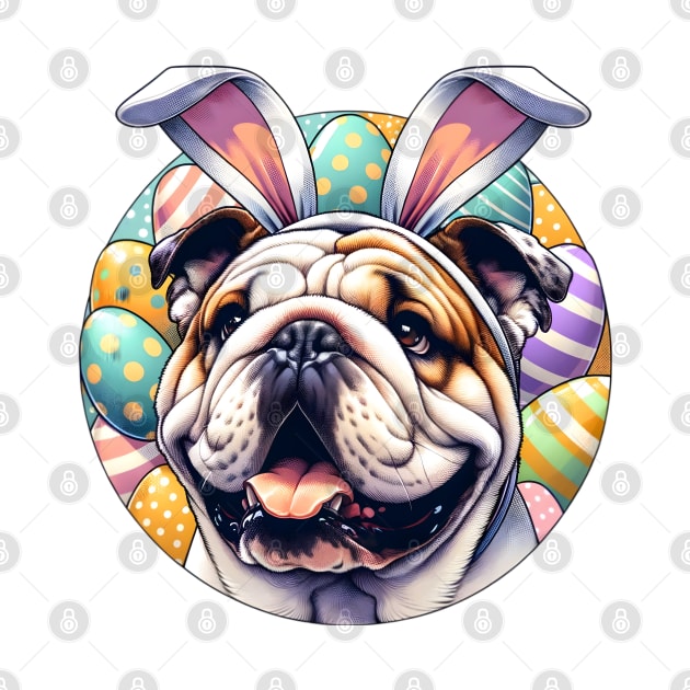 Easter Fun with English Bulldog in Bunny Ears by ArtRUs