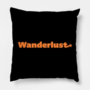 Wanderlust Simple Minimalist Arrow Design (Orange) Pillow