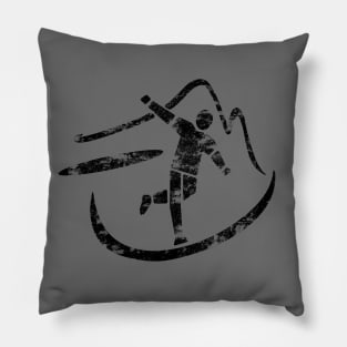 Disc Golf Minimalist Art Disc Golfer Design Grunge Pillow