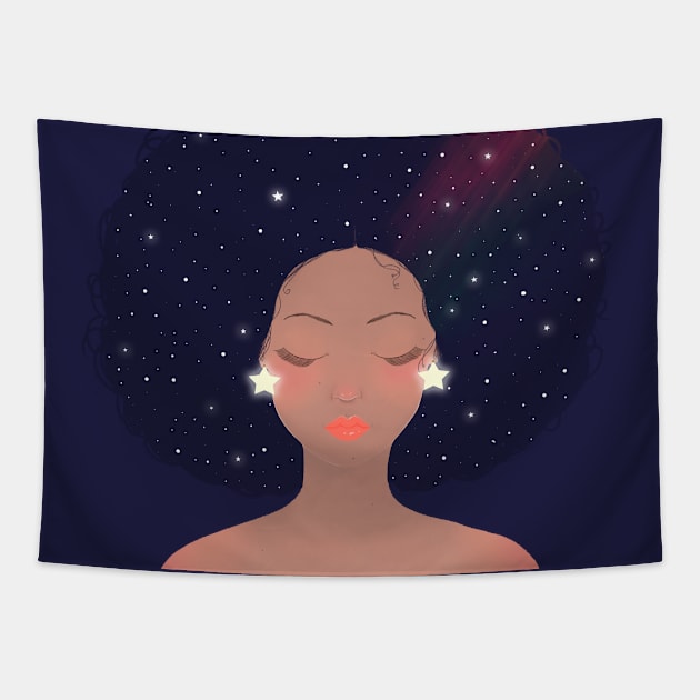Black Power Girl Tapestry by TatianaGomes
