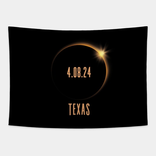 North America Total Solar Eclipse 2024 Texas USA Tapestry by trendingoriginals